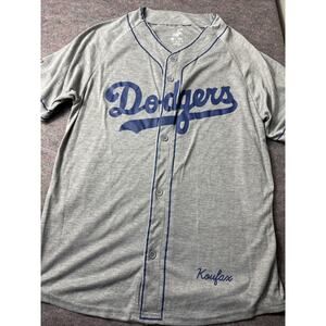 LA Dodgers Sandy Koufax Jersey Men's Size M Grey MLB Baseball Stadium Exclusive